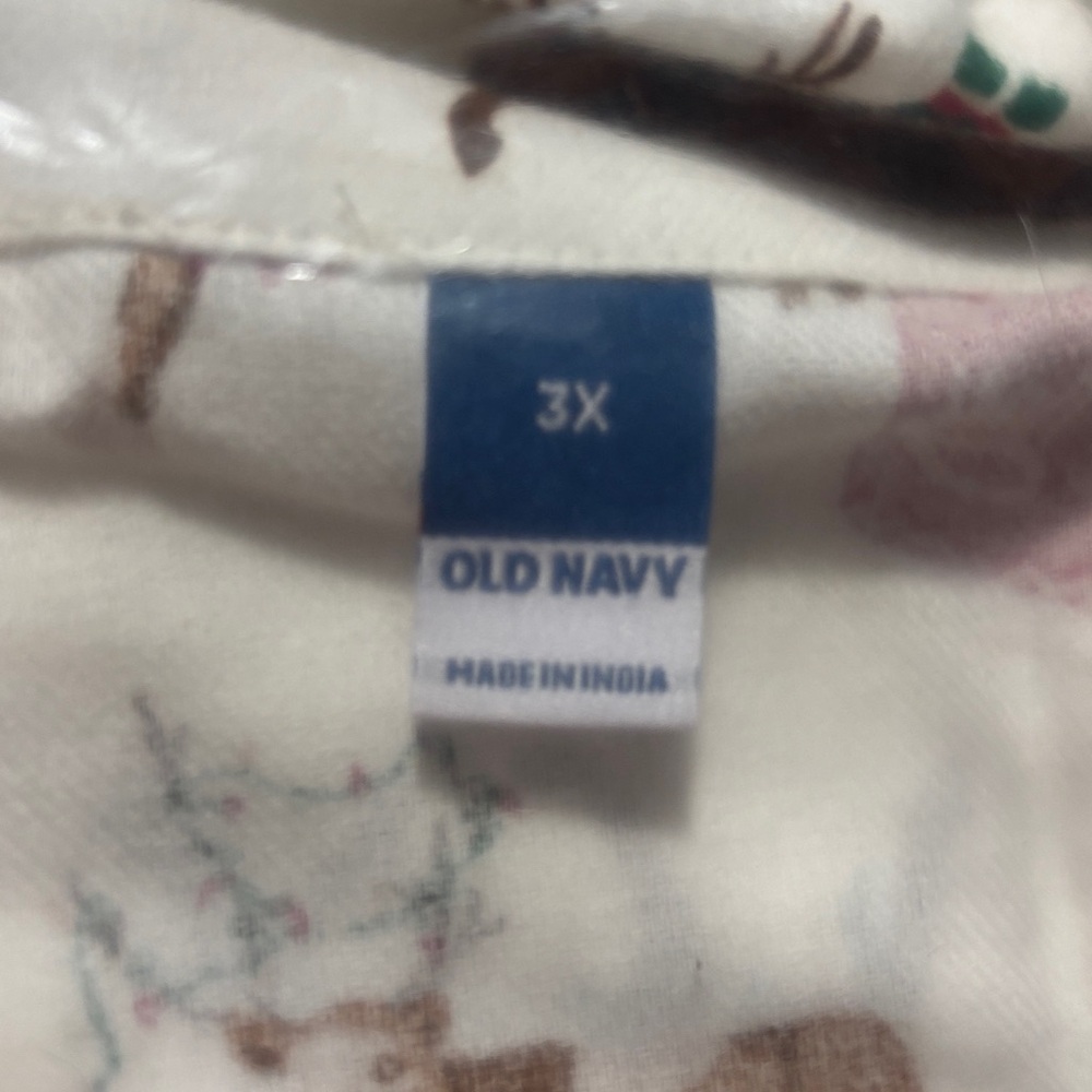 New Old Navy flannel Christmas Festive Reindeer Print Pajama Set women’s 3X - Picture 7 of 9